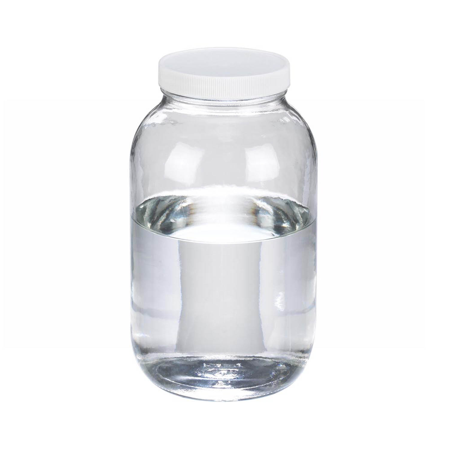 WHEATON 2000mL 無色透明標(biāo)準(zhǔn)廣口瓶 白色聚丙烯蓋 聚乙烯蓋墊 6個(gè)/盒