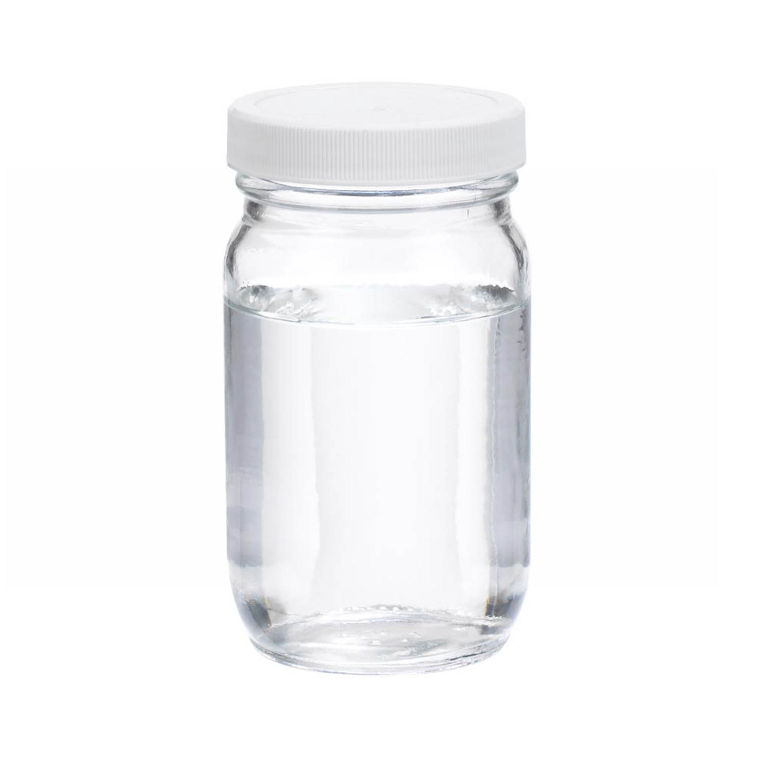WHEATON 250mL 無色透明標(biāo)準(zhǔn)廣口瓶 白色聚丙烯蓋 PTFE表面的聚乙烯墊 24個/盒
