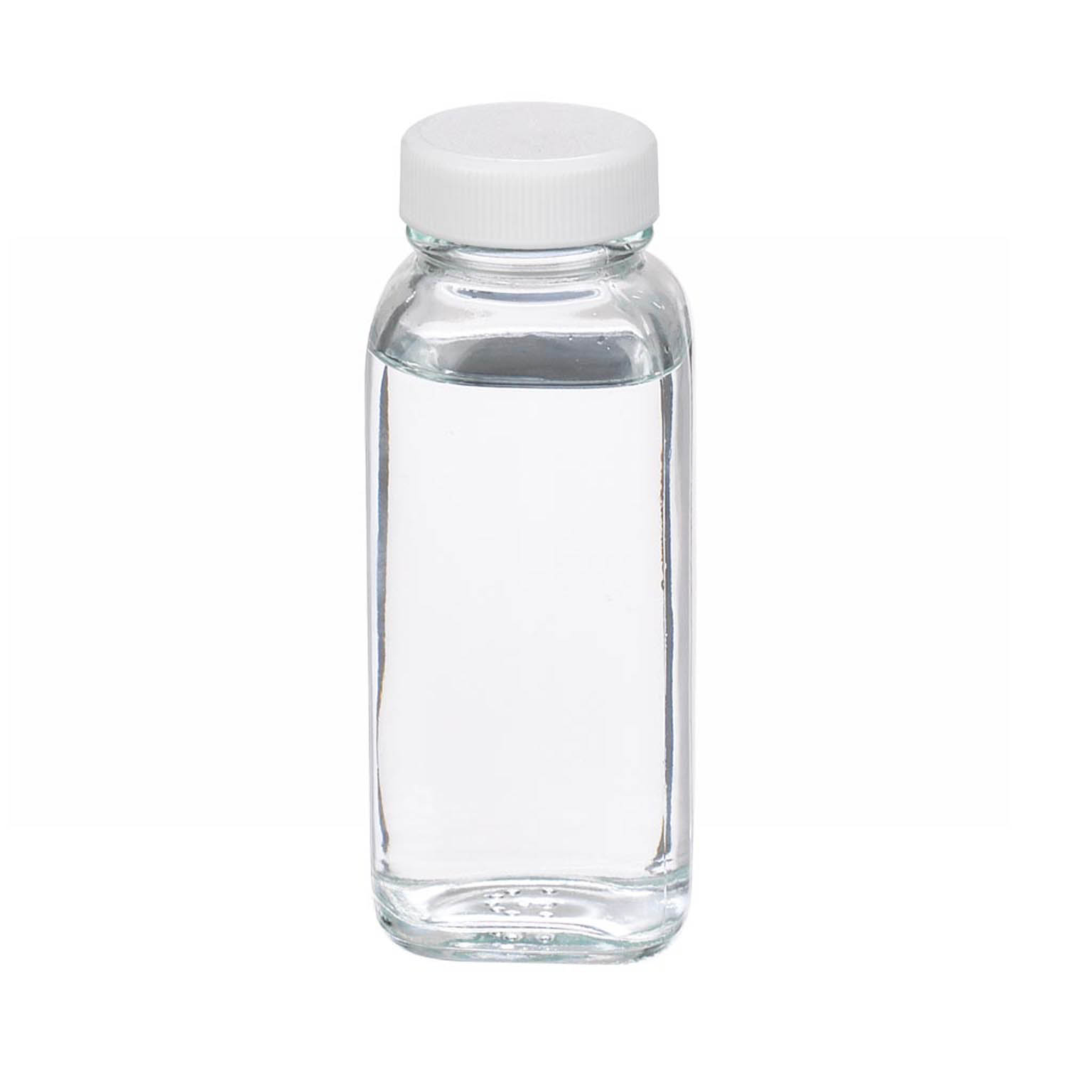 WHEATON 125mL 無色透明法國方形瓶 白色聚丙烯蓋 PTFE表面的聚乙烯墊 24個/盒